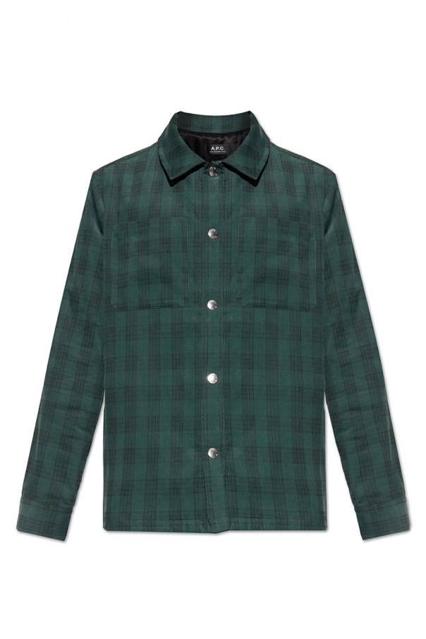 Green 'Marco' checked jacket A.P.C. - Facetasm Facetasm Open Back